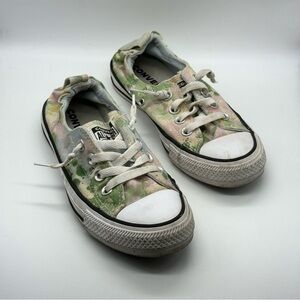 Converse White & Green Shoreline Scrunch Back Sneakers